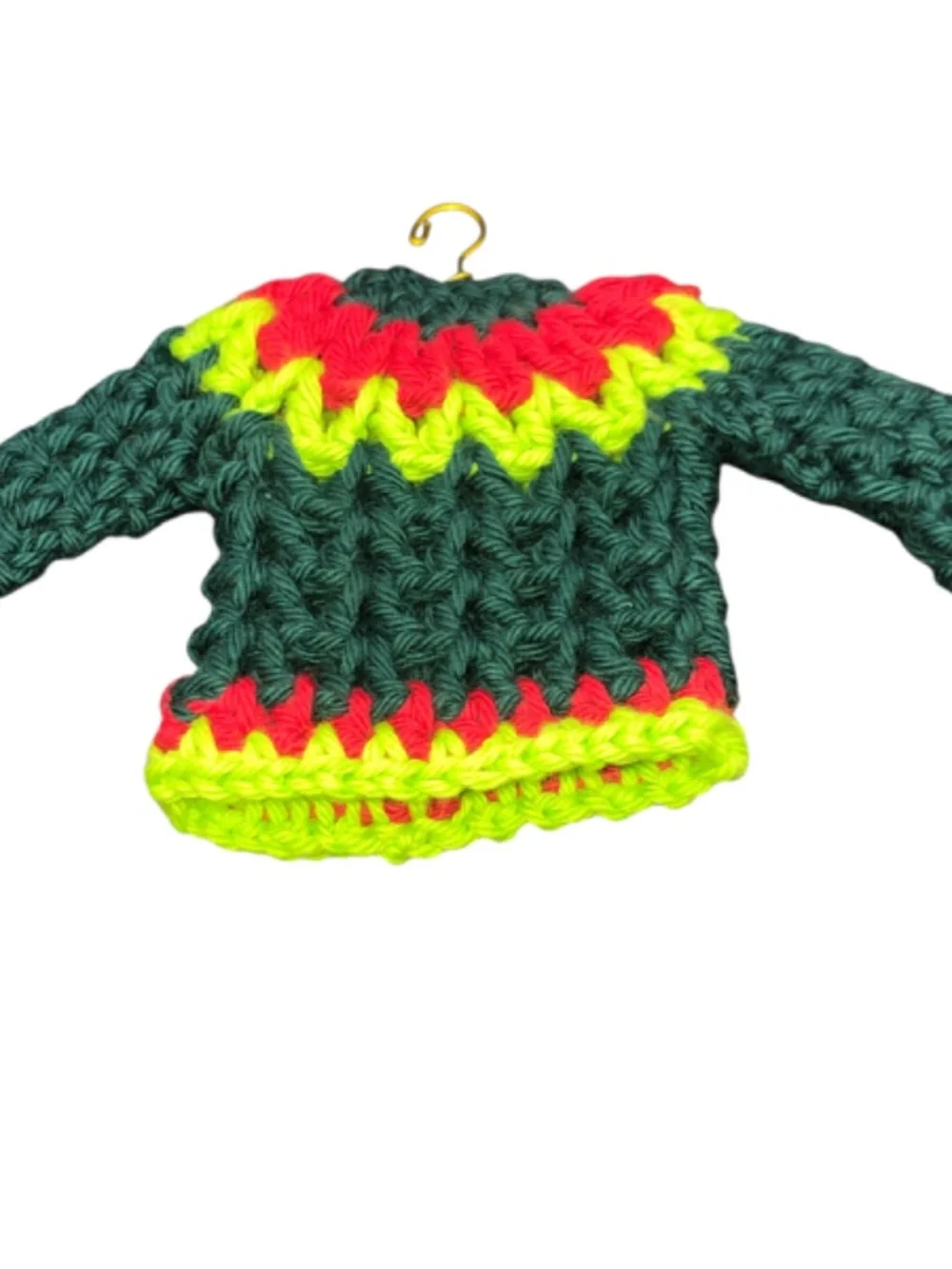 Mini Crochet Sweater Ornament, Gift Tag, Bag Accessory